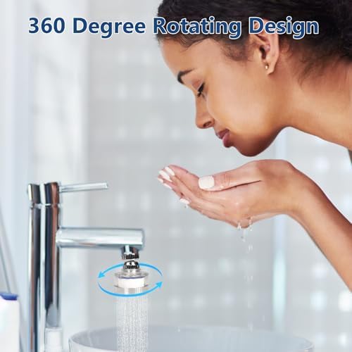 7Pcs Sink Water Filter with Filter Elements Set, Universal Sink Faucet Filter 360°Rotating, Sink Faucet Filter Removes Fluoride Hard Water, Tap Water Filter for Home Kitchen Sink - Image 5