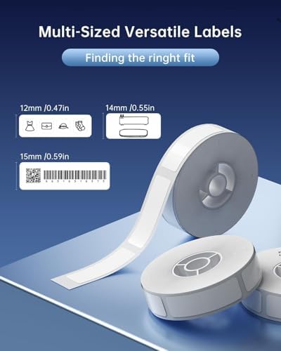 NIIMBOT D11 D110 Label Maker Tape Adhesive Label 0.47" X 1.18" (12 X 30mm) - Image 2