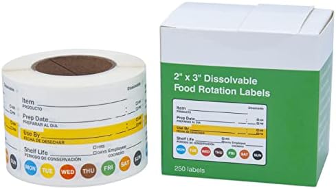 L LIKED Dissolvable Label Shelf Life for Food Rotation Use by Stickers 2 x 3 Inch Roll of 250 Labels - Image 5
