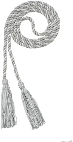 Tassel Depot Graduation Honor Cord - Gray/White - Every School Color Available - Made In Usa by TasselDepot