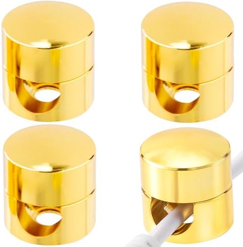 SmallCat 4 Sets Charger Holders for Cords, Gold Color Adjustable Cable Anchor Holders, Adhesive Metal Cord Clips, Cable Management Wire Organizers for Desk, Office, Nightstand by Unknown