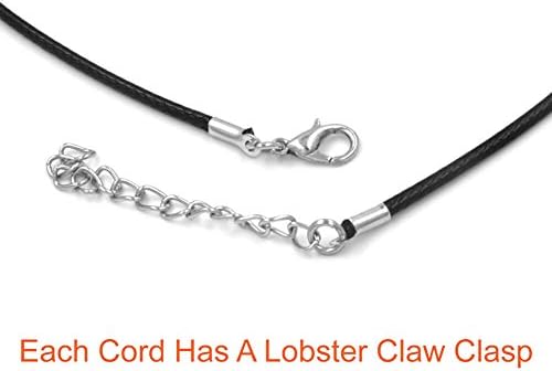 Paxcoo 50Pcs 18" Black Waxed Necklace Cord for Jewelry Making - Image 4
