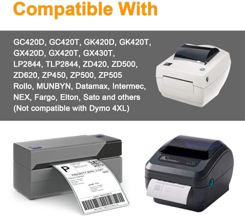 【15600 Labels/12 Rolls】 3-Proof 1" Core Labelebal 2" x 1" Direct Thermal Label (51mm x 25mm) Multipurpose Shipping Address Barcodes Labels Compatible for Zebra & Rollo Desktop Label Printer - Image 4