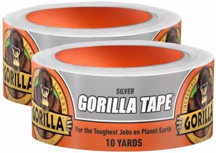 GORILLA Duct Tape, 1.88 in x 10 yd, Silver (Pack of 2) - Utility, Triple Layer Strength, Indoor & Outdoor, Weather Resistant Shell by Gorilla
