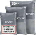 Poly Mailers Shipping Bags (30 Pack) — Self-Seal Plastic Mailing Envelopes, 3 Sizes incl. 8x12, poly mailers 10x13 & 14x19 — Tear & Water-Resistant Plastic Shipping Bags for Clothing Not Padded, Grey by Unknown