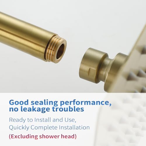 4" Showerhead Extension Arm w/PP Filter Cartridge, 4 Inch 304 Stainless Steel Brushed Gold Shower Arm Extender, Traps Sediment & Rust, Prevents Clogging, Extends Showerhead Life in Hard Water Area - Image 6