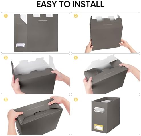 BALEINE 1PK File Organizer Box, Cardboard File Folder Organizer with Handle - Image 6