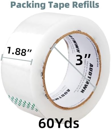 AUDTMWH Packing Tape Refills, 1.88" x 60 yds, 4 Rolls - Image 4