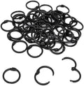 Small Binder Rings 1/2 inch, Book Rings 50pc, Flash Card Rings, Rings for Index Cards, Black Loose Leaf Binder Rings, Paper Rings Metal, Ring Clips, Book Binder Rings by SWZHAI