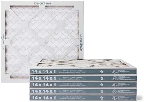 Amazon Basics MERV 5 AC Furnace Air Filter, 12x12x1 inches, 6-Pack (Actual size: 11.75" x 11.75" x 0.75") by AmazonBasics