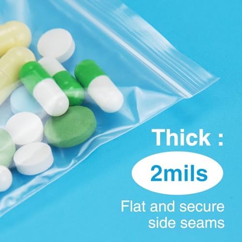 1200Pcs 2" x 2" Plastic Zip Bags, Clear, 2 Mil Thick - Image 4