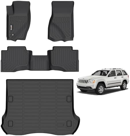 AIPOIL® Floor Mats & Cargo Liner Set for 2005-2010 Jeep Grand Cherokee All-Weather Easy to Clean All-Round Protection Full Set Automobile mats Accessories - Black by AIPOIL