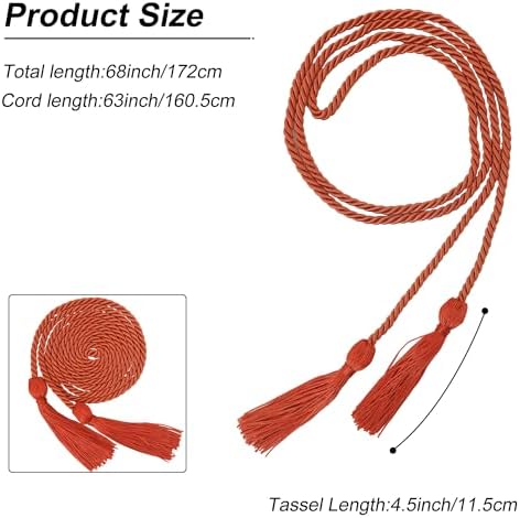 GraduationMall Graduation Honor Cord 68" Dark Orange - Image 4