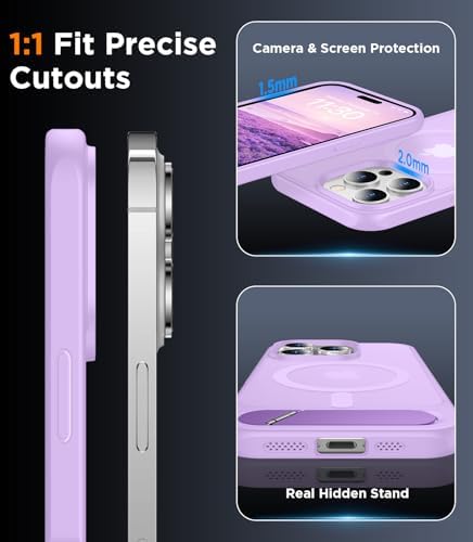 Temdan Magnetic Compatible with iPhone 14 Pro Case, [Built-in Invisible Kickstand][Compatible with MagSafe] [Military Grade Shockproof] Slim Translucent Matte Phone Case for iPhone 14 Pro 6.1" - Image 6