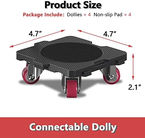 ONEON Furniture Mover with Wheels - Add Connect Dolly 4 Pack - Image 2