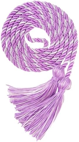 Graduation Honor Cords, 68" Long (Light Purple with White) by UIALECG