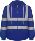 TCCFCCT High Visibility Hoodie for Men Women Class 3 Hi Vis Sweatshirts, Reflective Safety Jackets for Men Construction Workers, Surveyors, Dirt-resistant, WL-Blue Strip S by TCCFCCTPROFESSIONALSAFETYSOLUTIONS