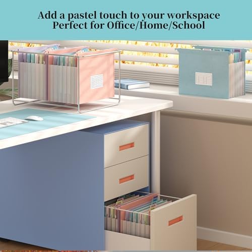 Expanding Hanging File Folders for Filing Cabinet, 7 Accordion Pockets, 1.2'' Expandable, Multi-Color Tabs, Letter Size, 50% Wheat Straw, 3 Pack (Lavender) - Image 6