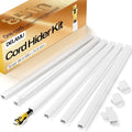 Delamu Cord Hider, Cord Covers for Wires on Wall, One-Cord Cable Hider, Self-Adhesive Wire Hiders Wire Covers for TV Cords on Wall, Easy Mount Cable Cover Management Kit, 6X W0.59 H0.4in, White by DELAMU