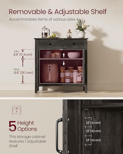VASAGLE Buffet Cabinet, Coffee Bar with a Drawer, Adjustable Shelf - Image 4