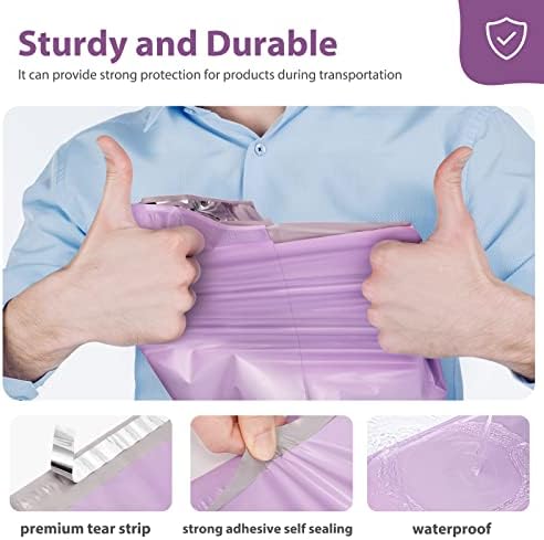 Fuxury Poly Mailers 10x13" 1200Pcs, Bulk Shipping Bags for Clothing Purple - Image 5