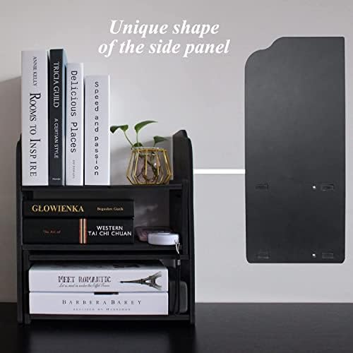 YGYQZ Adjustable Desktop Shelf Organizer, 3-Tier Desk Shelf, Black - Image 5
