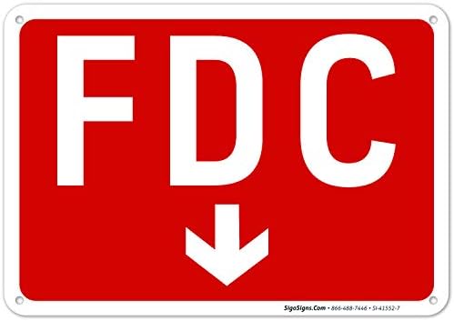 FDC Down Arrow Sign, Red Background, by SigoSigns