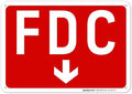 FDC Down Arrow Sign, Red Background, by SigoSigns
