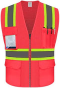 High Vis Vest for Men, Construction Safety Vest, Pink, 4XL by UnoMejor