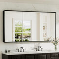 TokeShimi 60 x 32 Black Recessed Medicine Cabinet with Mirror, Assembly Required, Bathroom Medicine Cabinet with Mirror, Stepless Adjustable Shelves, Beveled Aluminum Frame, DTC Hinge by TokeShimi