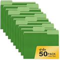 ViVin File Folder, 50 Pack Colored File Folders with 1/3-Cut Tabs, Fits 8.5 * 11 Letter Size Paper, Manilla Folders for Home Office School Documents(Green) by ViVin