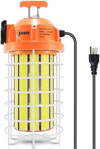 RIUVAO 150w Led Temporary Work Light, Super Bright 27250LM Construction Light Daylight White High Bay,with Hook Portable Link-able Durable LED Job Site Lighting for Indoor and Outdoor Area Lighting by LightupEveryCorner