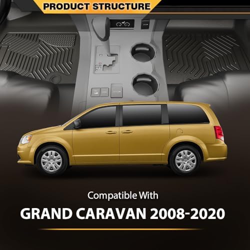 G-PLUS Floor Mats 4PCS Dodge Grand Caravan 2008-2020,Truck Floor Liner - Image 2