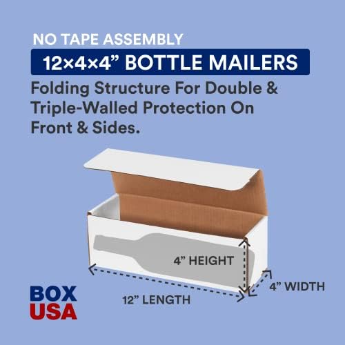 BOX USA Shipping Boxes Small 12"L x 4"W x 4"H, 50-Pack | White Corrugated Cardboard Box Mailer for Packing, Moving, Storage | Bulk Gift Box or Product Packaging for Small Business, Home, FBA - Image 2