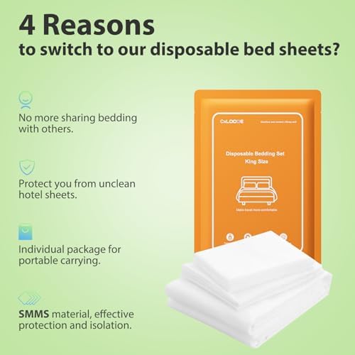 2 Pack Disposable Bed Sheet King Size, Disposable Travel Sheet for Hotel - Image 2