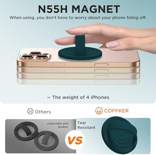 Magnetic Phone Grip for MagSafe, Silicone Ring Grip, Dark Green - Image 5