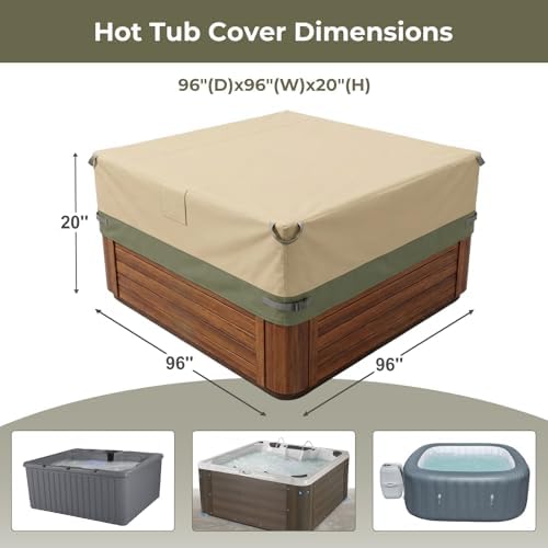 BPS Waterproof 600D Outdoor Hot Tub Cover - Image 3