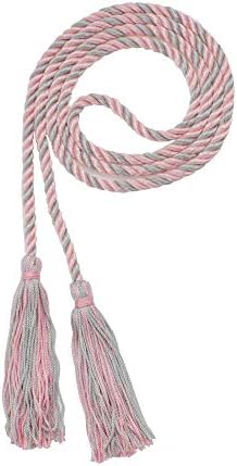 Tassel Depot Graduation Honor Cord - Light Pink/Gray - Every School Color Available - Made In Usa by TasselDepot