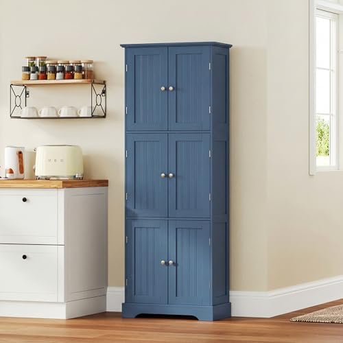 ChooChoo 63.2" Tall Bathroom Storage Cabinet with 6 Doors - Image 7