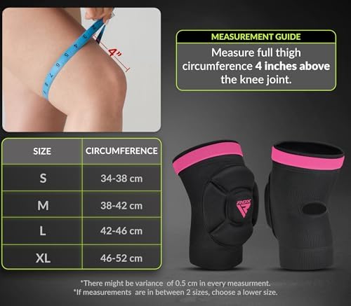 RDX Knee Pads for Work, Oeko TEX Certified, Anti-Slip Protective Thick Padded Foam Pad, Collision Avoidance Sleeves Pair, MMA Muay Thai Grappling Volleyball Football Wrestling Gardening. - Image 4