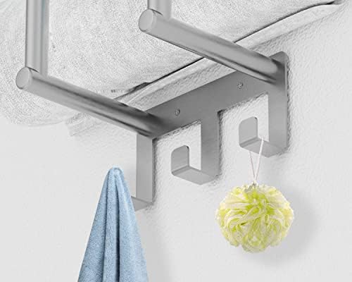 Bethom Towel Racks for Bathroom Wall Mounted with 3 Hooks, Brushed Nickel - Image 4