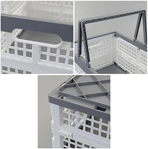 Teyyvn 2-Pack Collapsible Crate with Handle, Grocery Shopping Baskets - Image 3