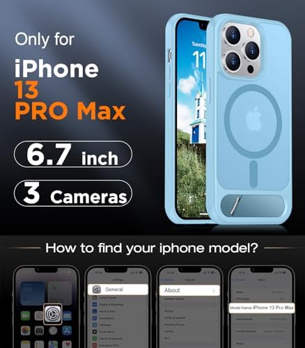 Temdan Magnetic Compatible with iPhone 13 Pro Max Case, [Built-in Invisible Kickstand][Compatible with MagSafe] [Military Grade Shockproof] Slim Translucent Matte Phone Case for iPhone 13 Pro Max 6.7" - Image 2