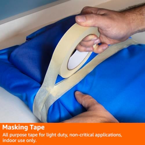 Amazon Basics Masking Tape for Light Duty Applications, Labeling, Easy Removal, Tears by Hand, 0.94" x 180', Beige, 6 Rolls - Image 7