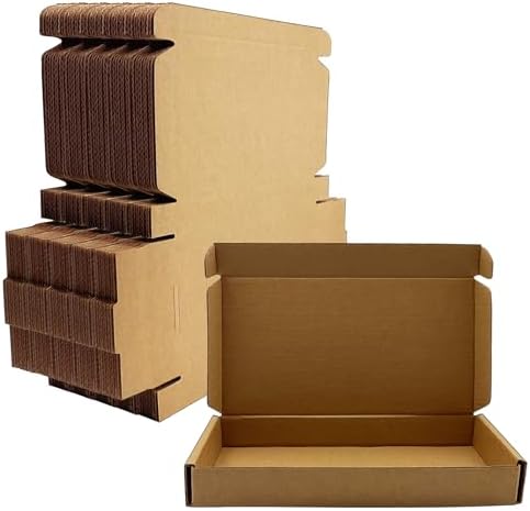 8x4x1 inch Small Shipping Boxes 50 Pack, Brown Corrugated Cardboard Mailers by Unknown