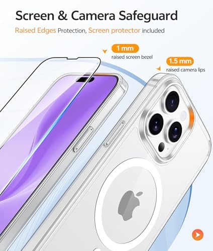 FNTCASE for iPhone 14 Pro Max Case, Fit for Magsafe, Glass Screen Protector - Image 4