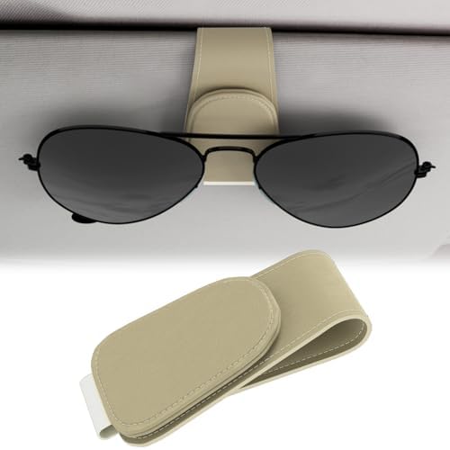 BFXM Car Sunglass Holder, Magnetic Leather Sunglass Holder by BFXM