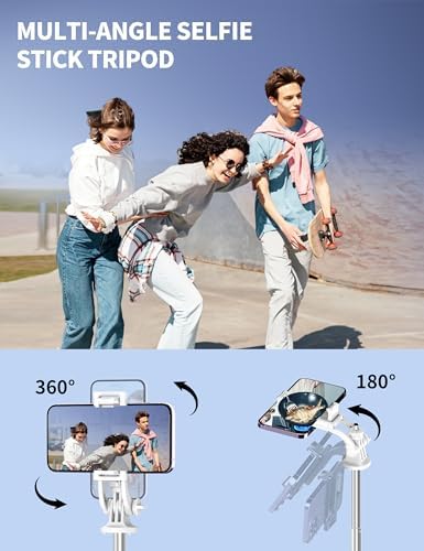 71" Selfie Stick, Smartphone Tripod Stand All-in-1 with Remote, Travel Tripod for iPhone, Extendable Cell Phone Tripods for Selfie/Video Recording/Photo/Live Stream/Vlog - Image 5