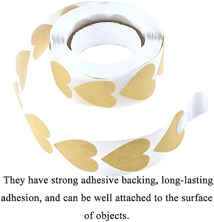 HAHIYO 1Inch 500Pcs Natural Brown Kraft Heart Shaped Stickers - Permanent Adhesive Dot Stickers for Jar Canning Label Price Tag Store Organizing - Image 4