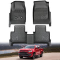 TPE Automotive Floor Mats Custom for 2015-2022 Chevy Colorado/GMC Canyon Crew Cab, All Weather Cover Protection Waterproof Black Floor Liner Front & Rear Row Full Set Car Mats, 3PCS by CMVTAuto